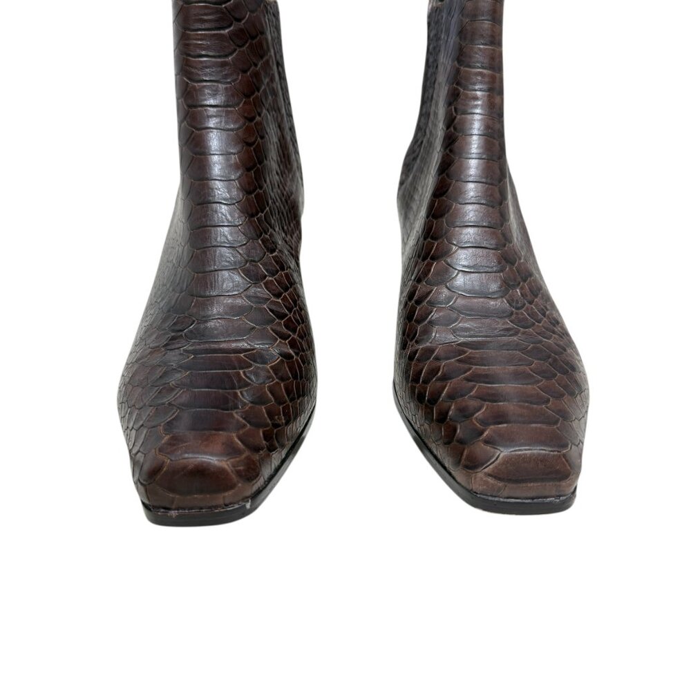 VTG Donald J Pliner Milann python leather Chelsea ankle boots women's size 7.5 - Picture 5 of 10